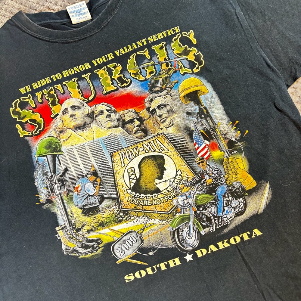 2009 Sturgis Black Graphic Short Sleeve Motorcycle T-Shirt